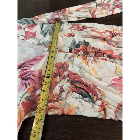 Maaji Luna Maxi Dress Womens Medium Anthropologie Floral Button Front Kimono - Picture 8 of 15